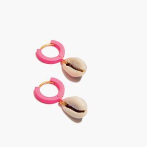 Madewell Neon Pink Shell Earrings - NWT
